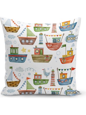 Bertille Home Çocuk Bebek Serisi Çift Tarafı Dijital Baskılı Kırlent Kılıfı (Kids Children Cushion Cover)