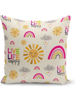 Bertille Home Çocuk Bebek Serisi Çift Tarafı Dijital Baskılı Kırlent Kılıfı (Kids Children Cushion Cover)