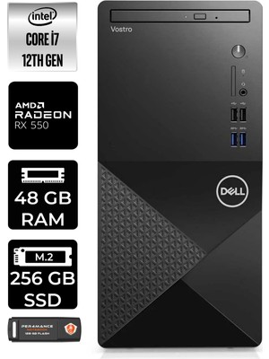 Dell Vostro 3910MT Intel Core I7 12700 48GB 256GB SSD RX550/4GB W11P N7600VDT3910 Masaüstü Bilgisayar & Per4 USB Bellek N7600VDT3910P441