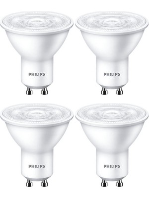 Philips 4,7W (50W) 2700K (Sarı Işık) GU10 Duylu PAR16 LED Spot (4 Adet)