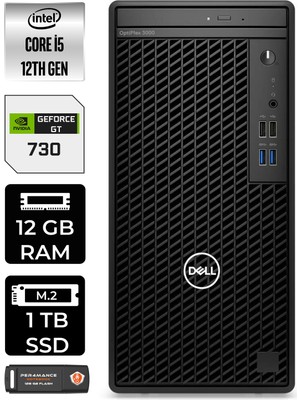 Dell Optiplex 3000MT Intel Core I5 12500 12GB 1tb SSD GT730/4GB Fdos N010O3000MTAC Masaüstü Bilgisayar & Per4 USB Bellek N010O3000MTACP308