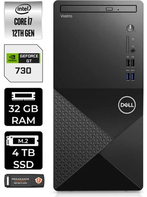 Dell Vostro 3910MT Intel Core I7 12700 32GB 4tb SSD GT730/4GB Fdos N7598VDT3910 Masaüstü Bilgisayar & Per4 USB Bellek N7598VDT3910P330