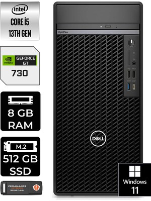 Dell Optiplex 7010MT Intel Core I5 13500 8gb 512GB SSD GT730/4GB W11H N010O7010MTU Masaüstü Bilgisayar & PER4USB Bellek N010O7010MTUP352