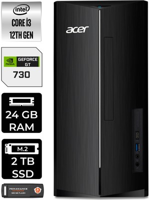 Acer Aspire TC1760 Intel Core I3 12100 24GB 2tb SSD GT730/4GB Fdos DT.BHUEM.004 Masaüstü Bilgisayar & Per4 USB Bellek DTBHUEM004P324