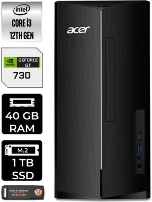 Acer Aspire TC1760 Intel Core I3 12100 40GB 1tb SSD GT730/4GB W11P DT.BHUEM.004 Masaüstü Bilgisayar & Per4 USB Bellek DTBHUEM004P438