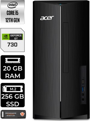 Acer Aspire TC1760 Intel Core I5 12400 20GB 256GB SSD GT730/4GB Fdos DT.BHUEM.005 Masaüstü Bilgisayar & Per4 USB Bellek DTBHUEM005P316