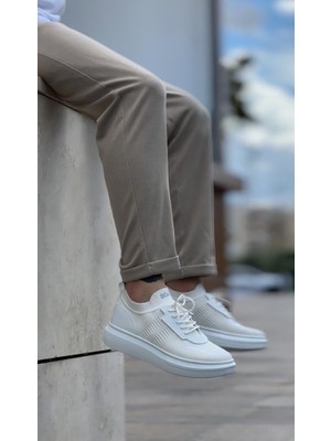 Bpm Ba0812 Özel Örme Triko Tarz Beyaz Renk Spor Ayakkabı