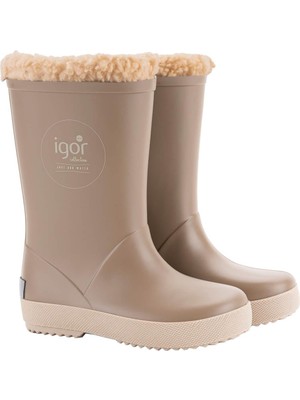 Igor W10293 Splash Dk Borreguito Kürklü Yağmur Çizmesi Elmwood-Beige