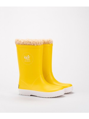Igor Yağmur Çizmesi Sarı Silikon/Plastik Malzemeden Düz Tabanlı Rahat Özellikli W10207