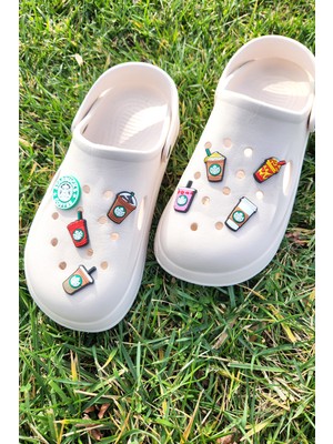 Bear & Pear Starbaks Jibbitz 8 Adet Terlik Süsü Crocs Aksesuar Kahve Bardağı