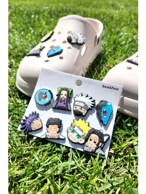 Bear & Pear Naruto Jibbitz Figür 8 Adet Crocs Terlik Aksesuarı