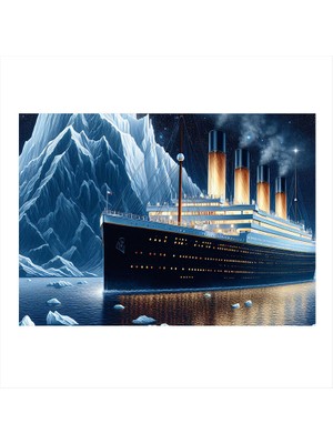 Karizma Tablo Titanic Gemisi Hediyelik Ahşap Tablo 18CM x 27CM