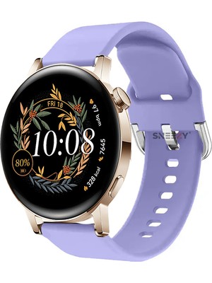 Sneezy Huawei Watch Gt3 42MM ile Uyumlu 20MM Purelux Soft Tokalı Silikon Kordon Dayanıklı Spor Stil