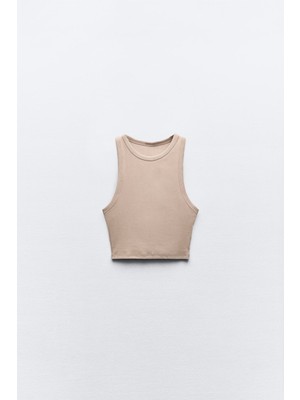 The Champ Clothing The Champ Halter Yaka Bej Kadın Crop Top