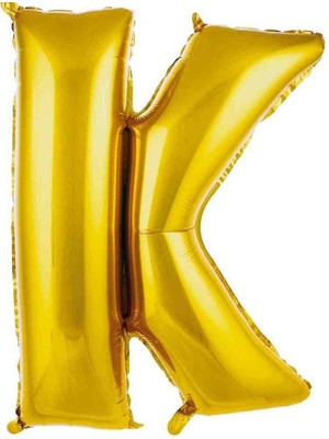 Ürün Limanı K Harfi 16 Inç 36 cm Gold  Renk Folyo Balon