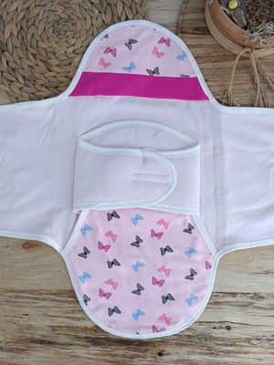 Beruflic Yenidoğan Ilk Baharın Ceylanı Nakışlı Çıt Çıt Kapama Bebek Kundak Pembe