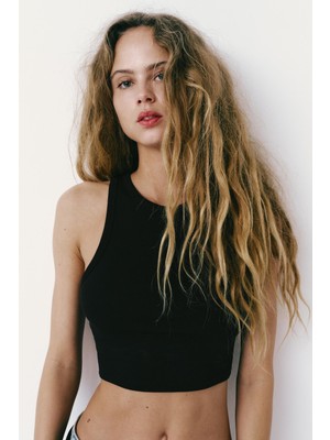 The Champ Clothing The Champ Halter Yaka Siyah Kadın Crop Top