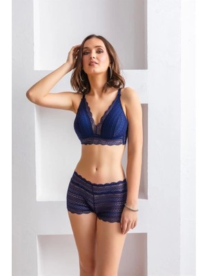 Miraxx Bralet Sütyen Boxer Takım Lacivert (MGP31813)