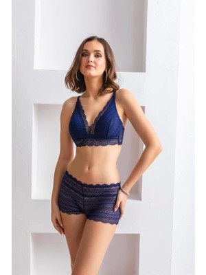 Miraxx Bralet Sütyen Boxer Takım Lacivert (MGP31813)