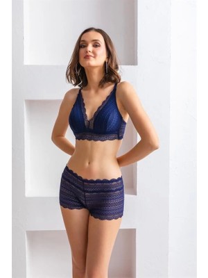 Miraxx Bralet Sütyen Boxer Takım Lacivert (MGP31813)