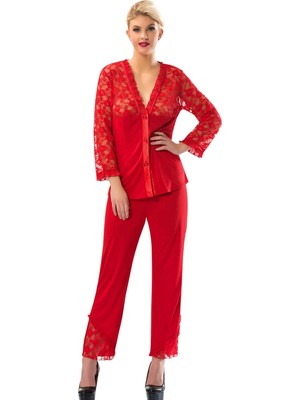 Miraxx Kırmızı Penye Pijama Takımı - 1570