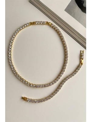 Xsay Özel Kaplama Gold Renk Iri Su Yolu Bileklik (20 Cm)