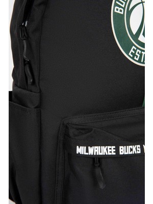 DeFacto Unisex NBA Milwaukee Bucks Su İtici Kumaş Okul Çantası A4614AXNS