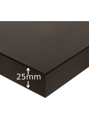 Mebu Home 90 x 20  cm , 3 Lü Siyah Uçan Raf, Bohem Duvar Rafı, Kitaplık,25 Mm Kalınlığında Suntalam Raf