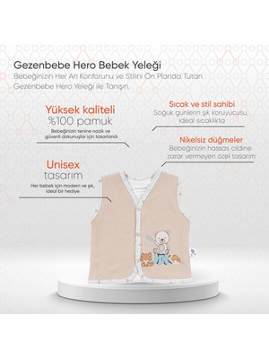 Gezenbebe Hero Bebek Yeleği Teddy (Organik)