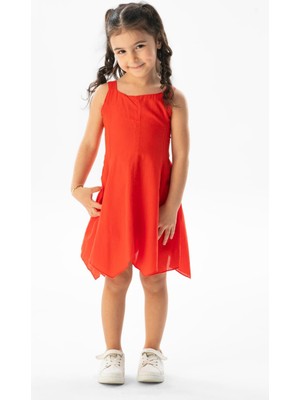 Eliş Şile Bezi Askılı Vual Emel Yazlık Çocuk Elbise Mercan Mrcn