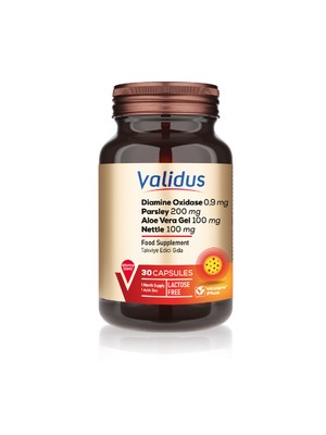 Validus Diamine Oxidase 0,9 mg + Parsley 200 mg + Aloe Vera Gel 100 mg + Nettle 100 mg 30 Capsules