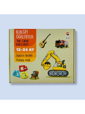 Sincap Kitap Bebeğim Öğreniyor Tak-Çıkar Kartlarım 12-24 Ay Bebekler için Eğitici Kitap ve Kart Seti