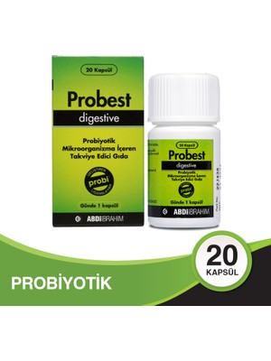 Probest Probiyotik Digestive 20 Kapsül - Sindirim Sistemi Destekleyici Abdi İbrahim