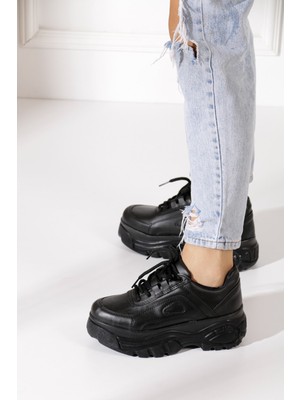 İmershoes  Günlük Kadın Spor Ayakkabı Yüksek Taban 6 cm Sneaker Siyah - Beyaz - Bej - Rugan - Süet 001