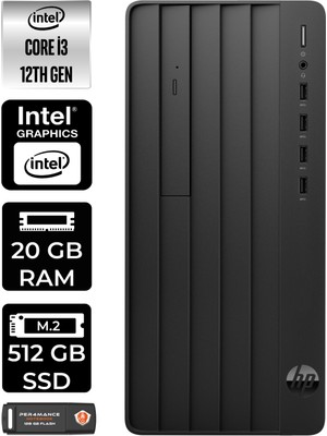 Hp Pro Tower 290 G9 Intel Core I3 12100 20GB 520GB W11H 6D3A1EA Masaüstü Bilgisayar & Per4 USB Bellek 6D3A1EAP367