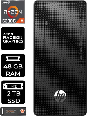 Hp 295 G9 Amd Ryzen 3 5300G 48GB 2tb SSD Fdos 6D391EA Masaüstü Bilgisayar & Per4 USB Bellek 6D391EAP344