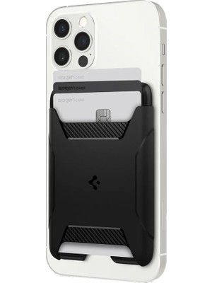 Spigen MagFit iPhone için MagSafe özellikli 3 Kartlı Manyetik Cüzdan Rugged Armor 2 Matte Black - AFA07150