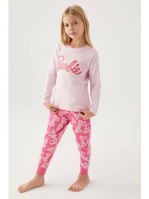 Pierre Cardin Barbie L1766-3 Kız Çocuk Uzun Kol Pijama Takımı