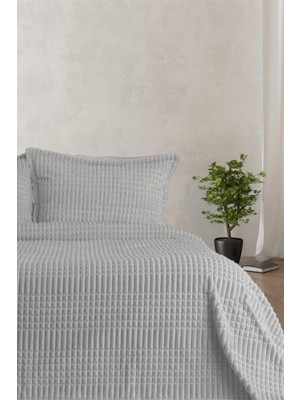 Merinos Modern Line 3 Parça Battaniye Set (Çift Kişilik) Gri