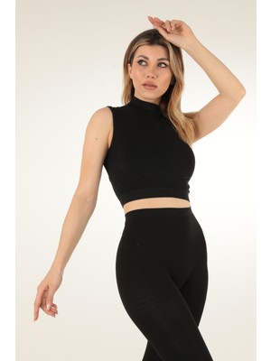 Mio Studio Turtleneck Sports Kısa Üst