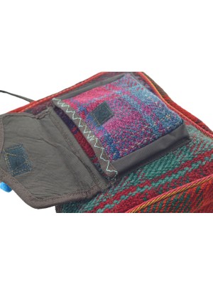 Hit Dükkan Kilim Kumaş Otantik Renkli Omuz Askılı (27CMX21CMX8CM) Iki Gözlü Kadın Çanta No6