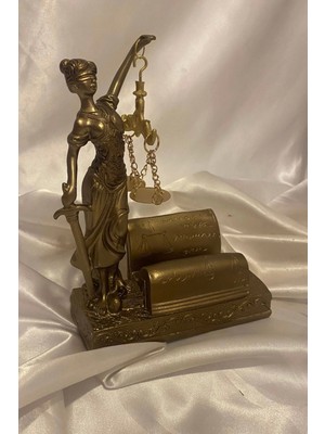 Rahan Avukat Adalet Kadın Heykeli Themis Terazi Dekoratif Hakim K