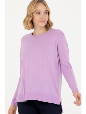 U.S. Polo Assn. Kadın Lila Bisiklet Yaka Basic Kazak 50269015-VR034