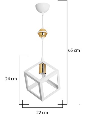 Lumen İstanbul Küp Tekli Sarkıt Beyaz Gold Küre