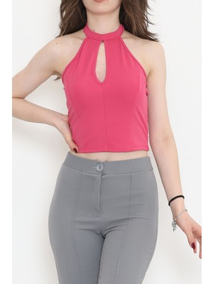 Smond Store Bağlamalı Crop Bluz Fuşya - 18457.631.