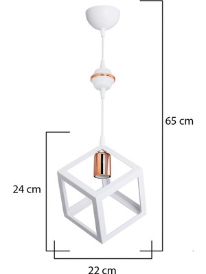Lumen İstanbul Küp Tekli Sarkıt Beyaz Bakır Bilezik Küre