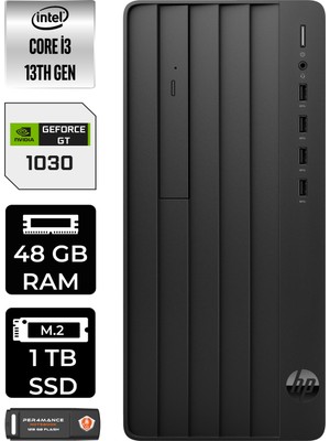 Hp Pro Tower 290 G9 Intel Core I3 13100 48GB 1tb SSD GT1030/4GB Fdos 8T2X0ES Masaüstü Bilgisayar & Per4 USB Bellek 8T2X0ESP343