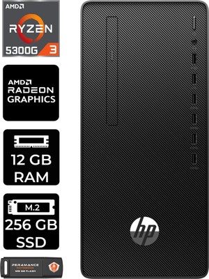 Hp 295 G9 Amd Ryzen 3 5300G 12GB 256GB SSD RX550/4GB W11P 6D391EA Masaüstü Bilgisayar & Per4 USB Bellek 6D391EAP406