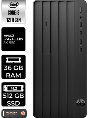 Hp Pro Tower 290 G9 Intel Core I3 12100 36GB 536GB GT730/4GB Fdos 6D3A1EA Masaüstü Bilgisayar & Per4 USB Bellek 6D3A1EAP332