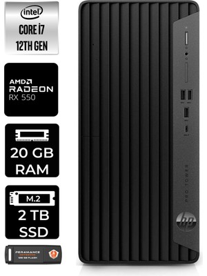 Hp Pro Tower 400 G9 Intel Core I7 12700 20GB 2tb SSD RX550/4GB W11H 6U3M9EA Masaüstü Bilgisayar & Per4 USB Bellek 6U3M9EAP369